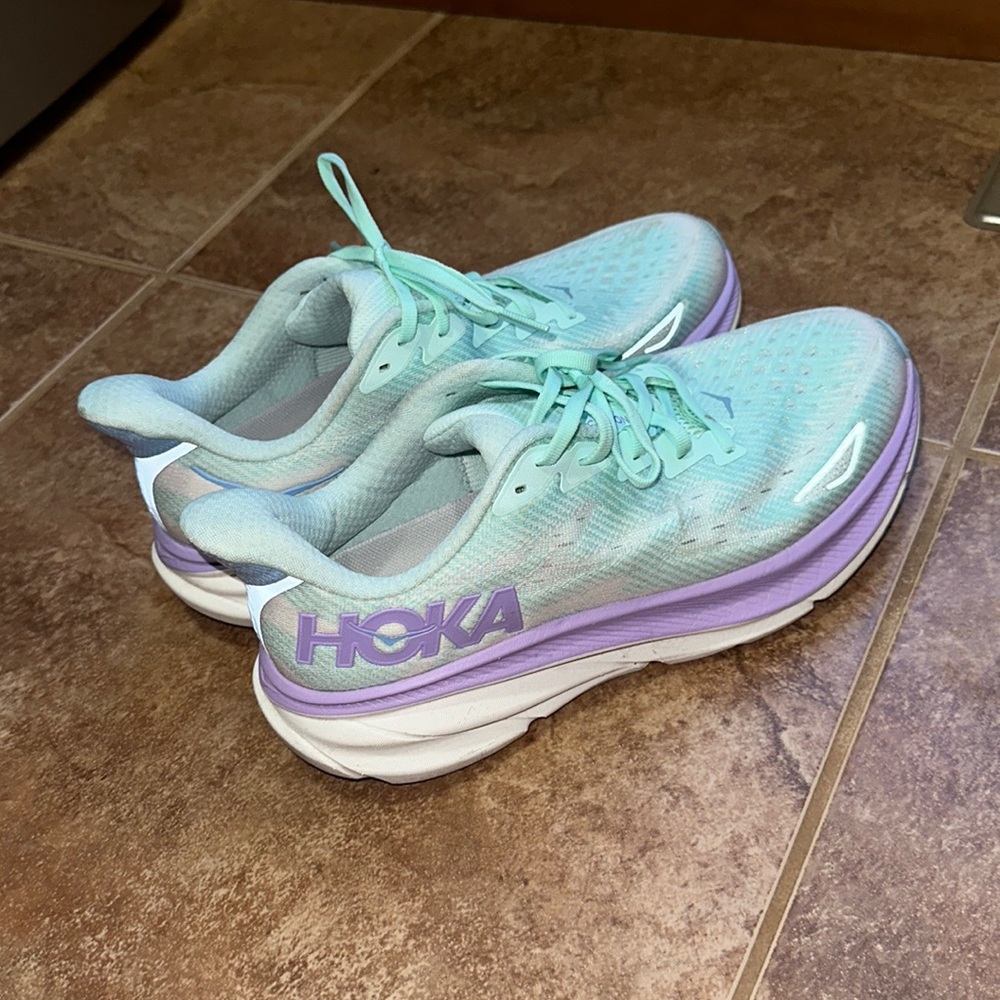 Hoka Clifton 9 Athletic Shoes Mint Green